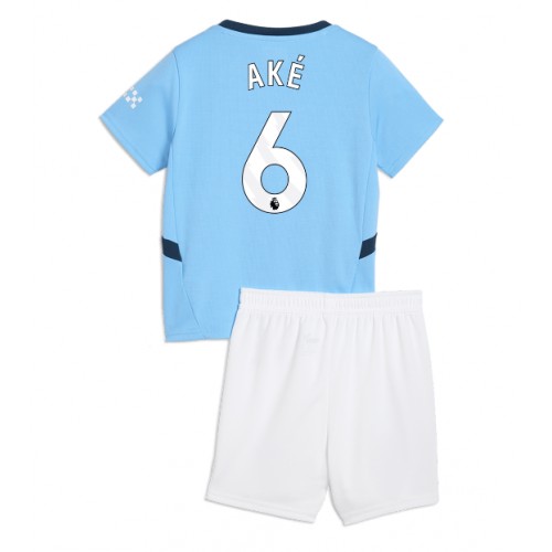 Fotbalové Dres Manchester City Nathan Ake #6 Dětské Domácí 2024-25 Krátký Rukáv (+ trenýrky)